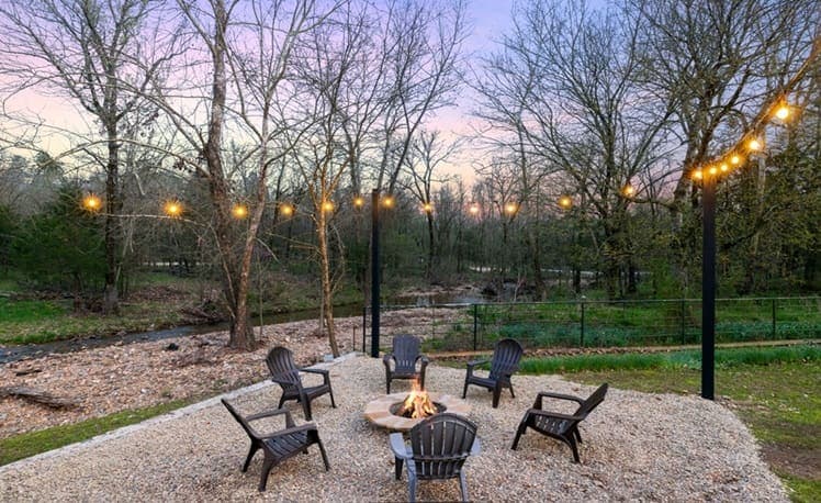 Creek view from the fire pit seating area