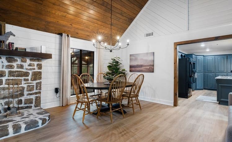 Dining table with seating for 12